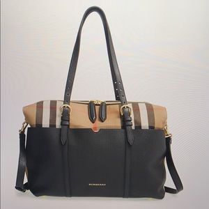 Burberry House Check and leather diaper bag!